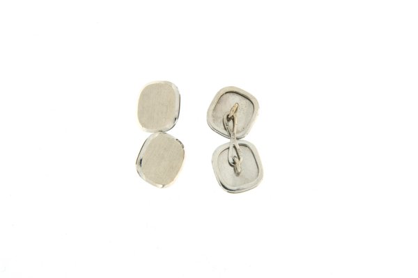 GEMELLI - Gemelli in oro bianco 18kt, anni '60