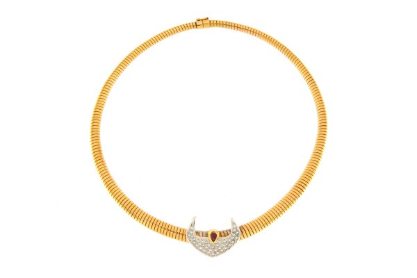 COLLANA - Collier in oro rosso 18kt, anni '90