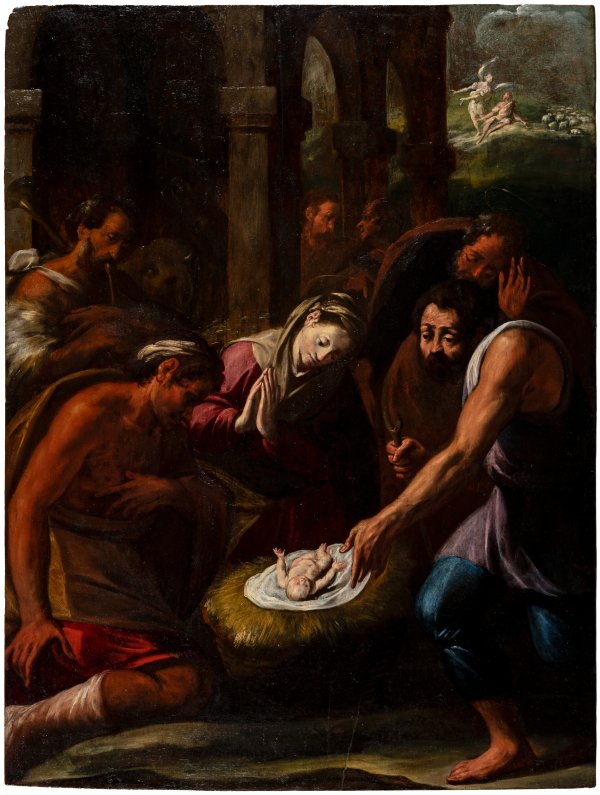 SCUOLA LOMBARDA DEL SECOLO XVI - Scuola lombarda del secolo XVII - Adorazione dei pastori