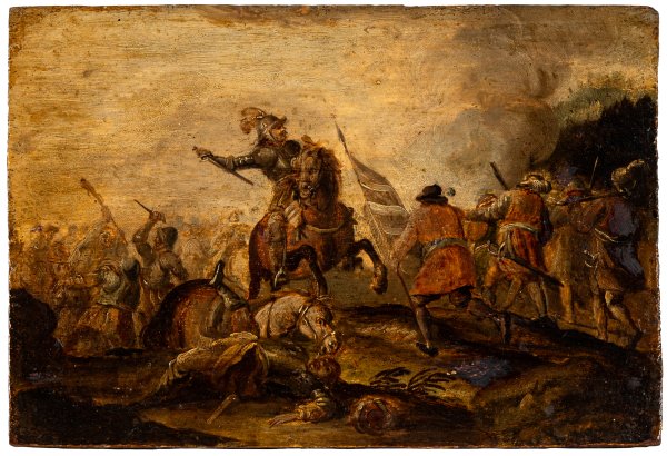 SCUOLA ITALIANA DEL SECOLO XVIII - Scuola italiana del secolo XVIII - Scena di battaglia