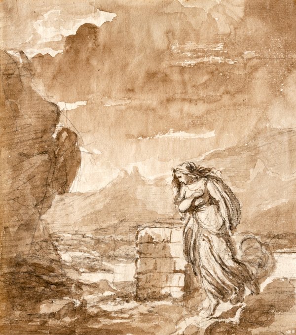 DELL'ERA GIOVANNI BATTISTA - Giovanni Battista dell'Era (1765 - 1798) - Figura femminile in un paesaggio