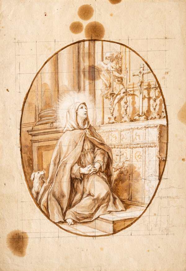 MANCINI FRANCESCO - Scuola romana del secolo XVIII - Santa in preghiera