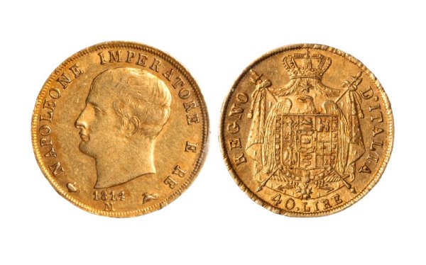 NAPOLEONE I - MILANO - NAPOLEONE I, Re d'Italia (1805-1814) - 40 lire 1814