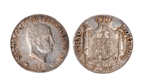 NAPOLEONE I - MILANO - NAPOLEONE I, Re d'Italia (1805-1814) - 5 lire 1808