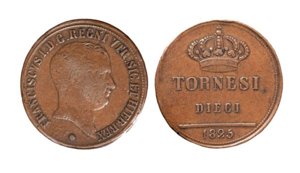 FRANCESCO I - NAPOLI - FRANCESCO I (1825-1830) - 10 tornesi 1825