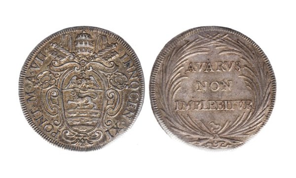 INNOCENZO XI (1676 - 1869) - INNOCENZO XI (1676-1689) - Mezza piastra, anno VII, Roma