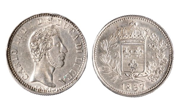 CARLO LUDOVICO DI BORBONE - LUCCA - CARLO LUDOVICO DI BORBONE (1824-1847) - 2 lire 1837