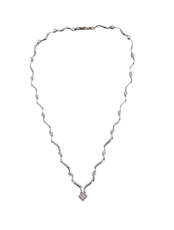 COLLANA - Collier in oro bianco 18kt e diamanti