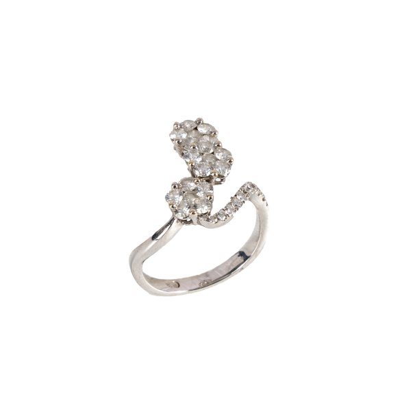 Anello - Anello in oro bianco 18kt e diamanti