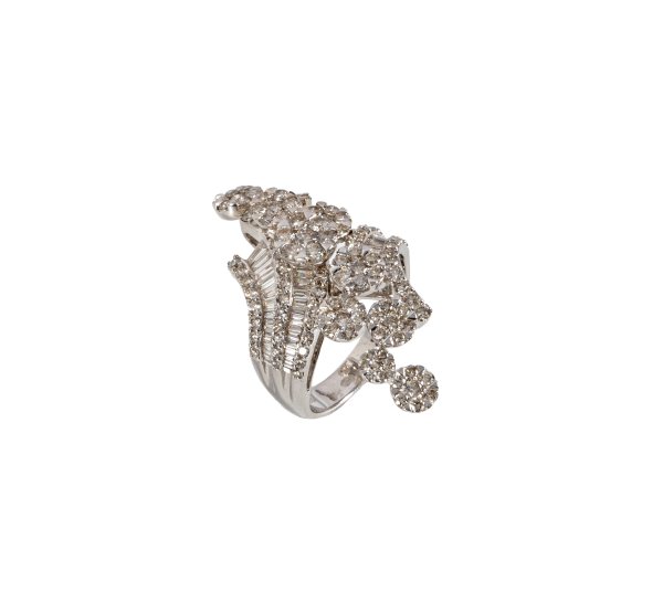 Anello - Anello in oro bianco 18kt e diamanti