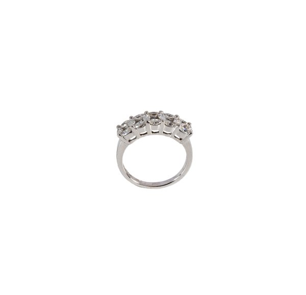 Anello - Fedina in oro bianco 18kt e diamanti