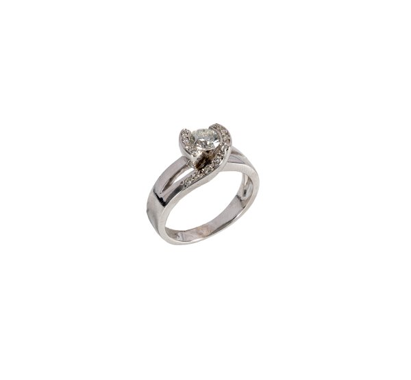 Anello - Anello in oro bianco 18kt e diamanti