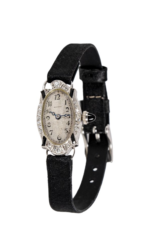 OROLOGIO - Orologio d'epoca in platino con diamanti e zaffiri, anni '30
