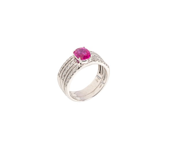 Anello - Anello a fascia in oro bianco 18kt