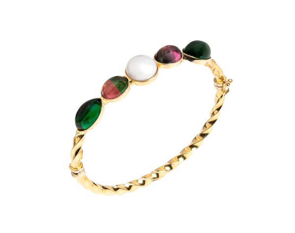 BRACCIALE - Bracciale in oro giallo 18kt e tormaline