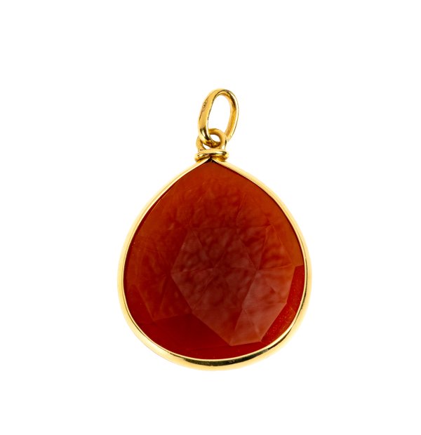 CIONDOLO - Coindolo in oro giallo 18kt e corniola
