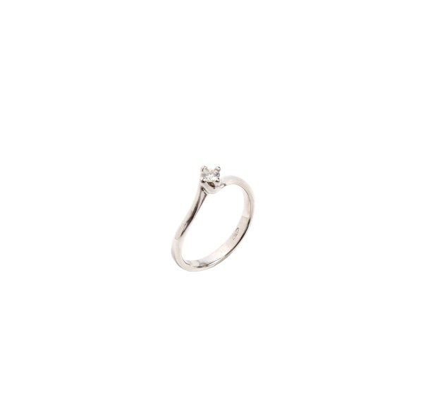 Anello - Anello solitario in oro bianco 18kt