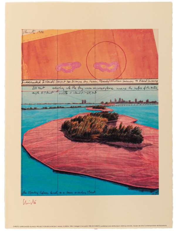 CHRISTO - Surrounded islands, project for Biscayne Bay, Miami, Florida 1982