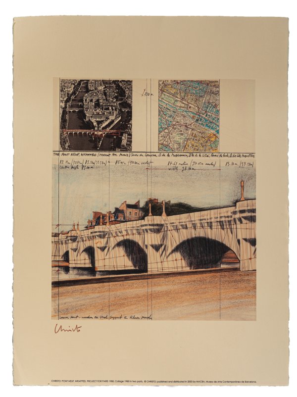 CHRISTO - Pont Neuf, wrapped, project for Paris 1980