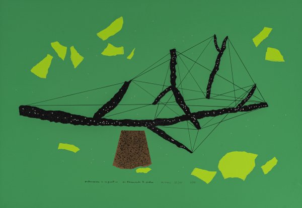 BRUNO MUNARI - Sistemazione in un giardino su basamaneto di pietra