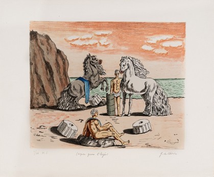 GIORGIO DE CHIRICO - Riposo presso l'Egeo