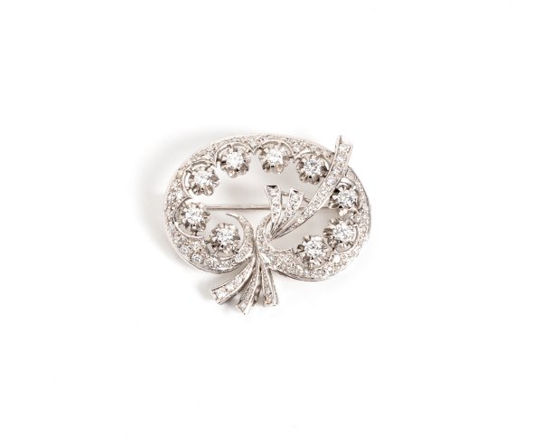 Spilla in oro bianco 18kt