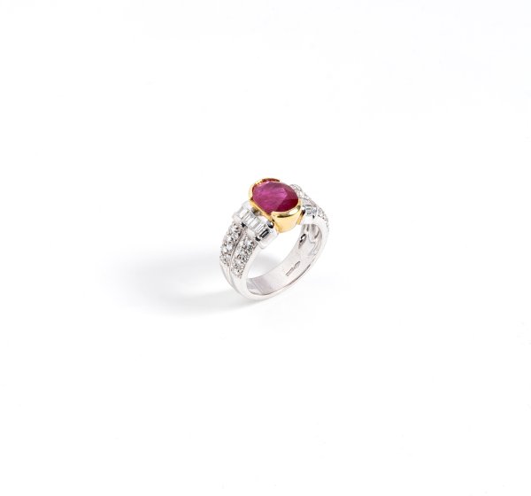 Anello in oro bicolore 18kt