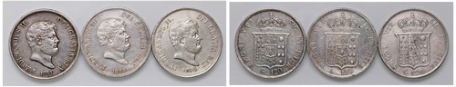 NAPOLI - FERDINANDO II (1830-1859) - Lotto 3 piastre da 120 grana, VI tipo.