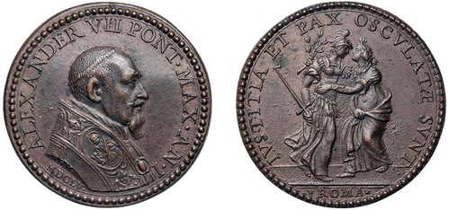 ALESSANDRO VII, Fabio Chigi (1655-1667) - Medaglia an. I, 'Elezione al Pontificato', Roma.