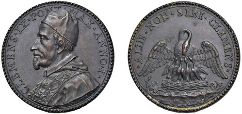 CLEMENTE IX, Giulio Girolamo Rospigliosi (1667-1669) - Medaglia an. I, 'La clemenza del Papa', Roma.