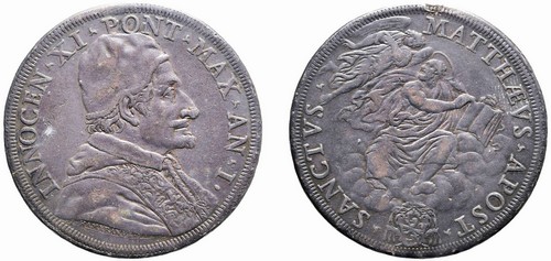 INNOCENZO XI, Benedetto Odescalchi (1676-1689) - Piastra, an. I, Roma.