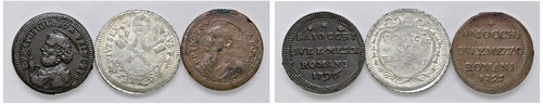 PIO VI, Gian Angelo Braschi (1773-1799) - Lotto di 3 monete.