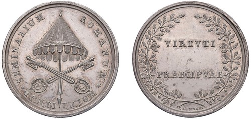 PIO VII, Gregorio Luigi Barnaba Chiaramonti (1800-1823) - Medaglia straordinaria 1805, 'Seminario romano', Roma.