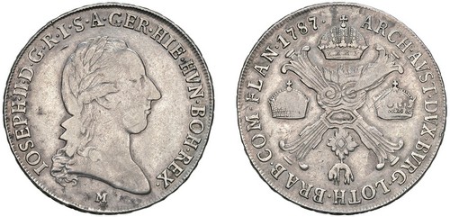 GIUSEPPE II D'ASBURGO-LORENA, monetazione imperiale (1780-1790) - Mezzo crocione 1787, Milano.