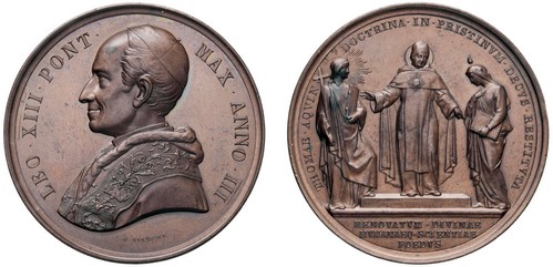 LEONE XIII, Vincenzo Gioacchino Raffaele Luigi Pecci (1878-1903) - Medaglia an. III, Impulso agli studi tomistici, Roma.