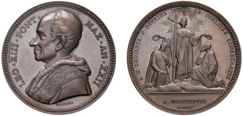 LEONE XIII, Vincenzo Gioacchino Raffaele Luigi Pecci (1878-1903) - Medaglia an. XXII, Canonizzazioni del 1897, Roma.