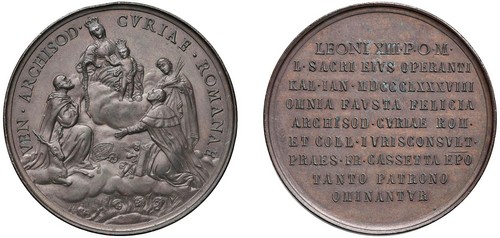 LEONE XIII, Vincenzo Gioacchino Raffaele Luigi Pecci (1878-1903) - Medaglia straordinaria 1888, 'Curia Romana', Roma.