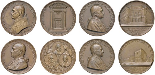 PIO XI, Ambrogio Damiano Achille Ratti (1922-1939) - Lotto di 4 medaglie annuali (an. XII, XV, XVI, XVII).