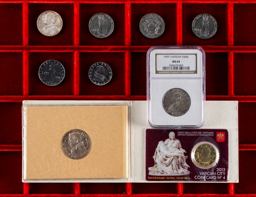 CITTA' DEL VATICANO (1922-2013) - Lotto di 9 monete.