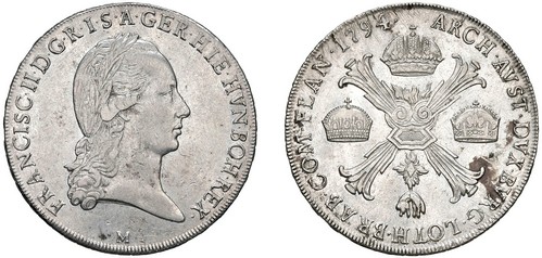 FRANCESCO II D'ASBURGO-LORENA, Imperatore e Duca di Milano (1792-1796) - Crocione 1794, Milano.