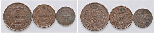 VITTORIO EMANUELE II, Re Eletto (1859-1861) - Lotto di 3 monete, Bologna.