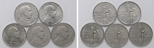 VITTORIO EMANUELE III (1900-1943) - Serie buoni da 2 lire (1923-1927), Roma.