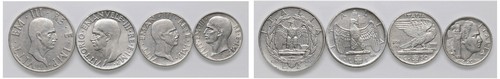 VITTORIO EMANUELE III (1900-1943) - Lotto 4 monete impero 1936, Roma.