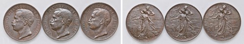VITTORIO EMANUELE III (1900-1943) - Lotto di 3 esemplari da 10 centesimi 1911, Roma.