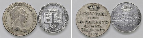 FRANCESCO D'ASBURGO-LORENA (1792-1835) - Lotto di due esemplari di lira del giuramento (1792 e 1815).