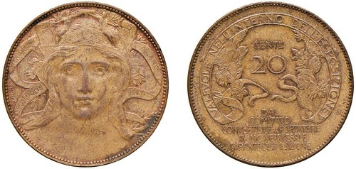 VITTORIO EMANUELE III, Gettoni privati circolanti in ambito limitato (1900-1943) - Buono da 20 centesimi 1906, Milano.