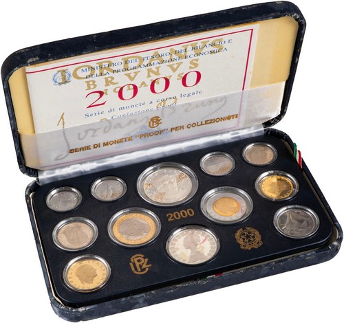 REPUBBLICA ITALIANA (1946-) - Cofanetto contenente divisionale 2000, 12 valori, PROOF.