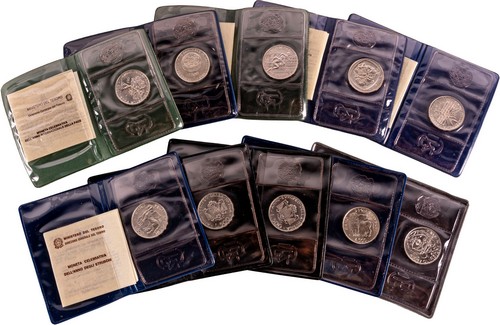 REPUBBLICA ITALIANA (1946-) - Lotto di 10 emissioni celebrative da 500 lire (1985-1988).