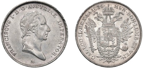 FRANCESCO I D'ASBURGO-LORENA (1815-1835) - Scudo nuovo 1824, Milano.