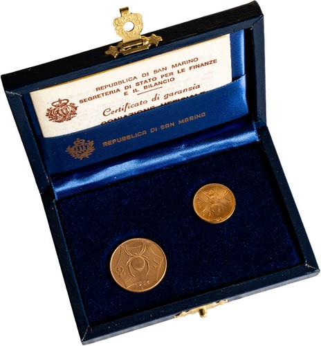 SAN MARINO - Nuova monetazione (1972-) - Dittico da 1 e 2 scudi 1986, 'Il Lavoro'.